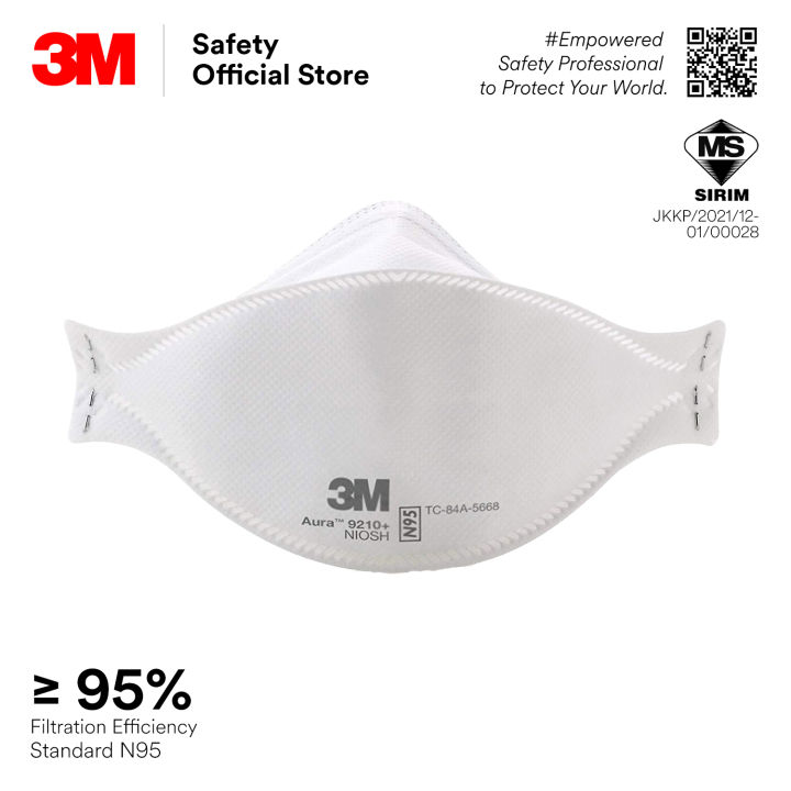 3M Aura 9210+ Premium N95 Particulate Disposable Respirator/ Haze Mask/ Dust Mask/ Nonoil Base