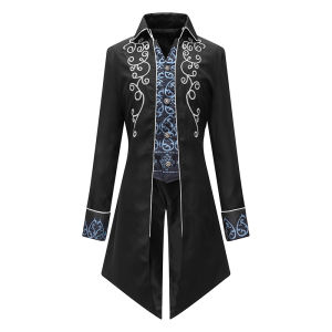Medieval Tuxedo Steampunk Vintage Victorian Long Sleeve Windbreaker Medieval Vintage Suit Prince Costume For Men