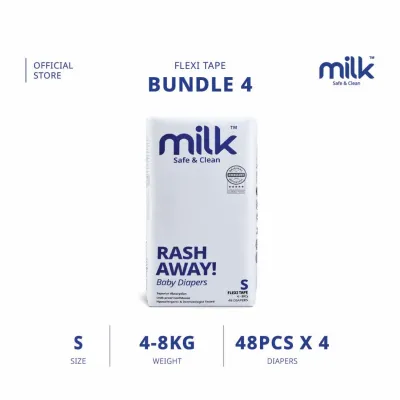 [BUNDLE] MILK Baby Diaper Flexi Tape S192 M168 L144 XL120 (4 packs)