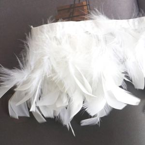 MINUTE Dense Texture Feather Flake Trim Fluffy Fringe Design 1 Meter Length DIY Sewing Accessory DIY Turkey Feather Material Feather Fringe Ribbon Dance Costume