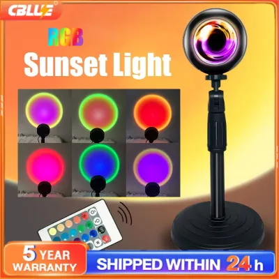 CBLUE Sunset Projector Lamp Rainbow Atmosphere Night Light Sunset Light Decor Decoration Background Wall Table Lamp