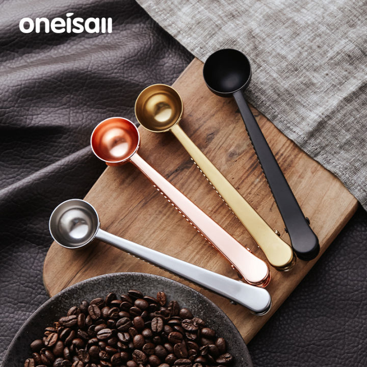 Bincoo Retro Coffee Scoop 2-Pack - Stainless Steel With Walnut Handle | 1/4 Cup (60ml) Measuring Spoon For Coffee & Milk