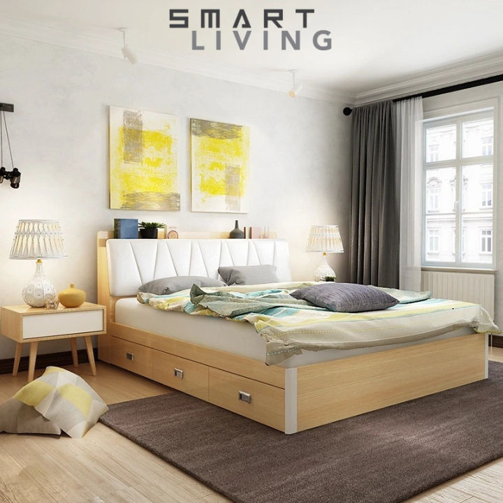 【PreOrder】Scandinavian Bed Modern and Simple Design with Storage
