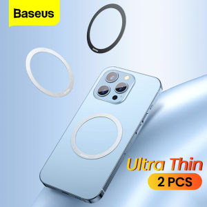 Baseus 2 Miếng Dán Tấm Kim Loại Từ Tính Cho Bộ Sạc Không Dây Magsafe Giá Đỡ Điện Thoại Trên Xe Hơi Tấm Sắt Cho iPhone 13 Pro Max 12 11 Samsung Xiaomi