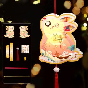 xuechuangying lantern mid autumn diy 灯笼中秋2025 Cartoon Rabbit Lanterns Luminous Glowing Lantern DIY Material Package Ancient Handmade Mid-Autumn Festival Lantern Mid-Autumn Festival