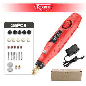 REAIM Mini Electric Drill Set Power Tools Portable Electric Grinder Cordless Polishing Wood Carving