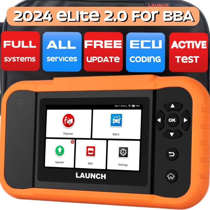 LAUNCH X431 Elite BBA OBD2 Scanner, Full System Bidirectional Scan Tool  Fit for BMW, Benz, Audi Series, All Reset, ECU Coding,Battery