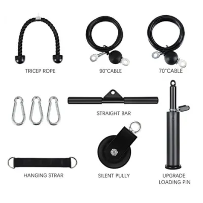 【Fast delivery】10Pcs Home Fitness Pulley Cable Machine Integrated Gym Equipment Trainer Resistance Band Kit