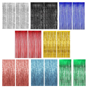 Giấy bạc tua Rèm cho festives trang trí tiệc kim loại tinsel treo streamers cho sinh nhật đám cưới