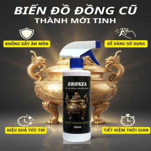 Dung Dịch Đánh Bóng Đồ Đồng BRONZA 500ml – Tẩy Ố Vàng Làm Sạch Lư Đồng Đồ Thờ Đồ Trang Trí