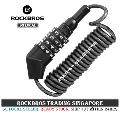 SG Delivery RockBros Lock RockBros Number combine lock number lock cable lock anti-theft lock helmet lock bicycle lock bicycle accessories