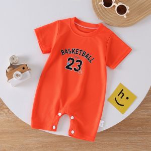 AILEBE Baby Bodysuits Letter Print Jersey Style Onesie Romper Soft Breathable Summer Wear Durable Fade Resistant Easy Care Humanized Crotch Design Easy Diaper Change Newborn Infant Sleepwear For Baby Boys Girls 0-12 Months