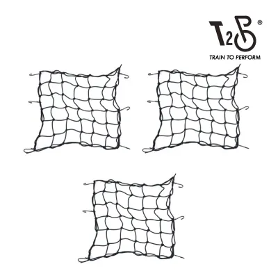 T2P SET OF 3 Cargo Net Bungee 40CM BY 40CM Net Stretchable High Quality Stretchable Motorcycle Accessories Cargo Securing With This
