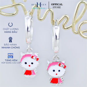 Bông Tai Bạc S925 Duy Hiển Cho Bé Kiểu Tùng Teng Hình Mèo Hello Kitty Nhiều Sắc Màu Ngộ Nghĩnh