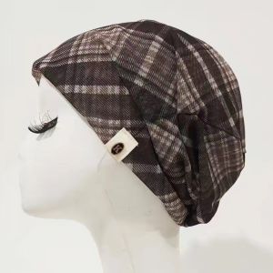 HP7HG Vintage Paisley Beanie Thin Fabric Versatile Style Breathable Slouchy Hat Casual Skullies Lightweight Texture Polka Dot Cap Trendy Women