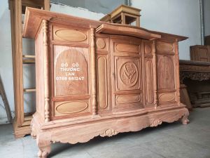 Tủ Thờ gỗ hương đá trơnkt là 217x127x87bàn thờ hương / đồ thờ kê