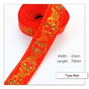 4.3cm Flowers Pattern Embroidered Jacquard Ribbons Woven Lace Trim for Garment Bag Curtain Sewing African Lace Fabric