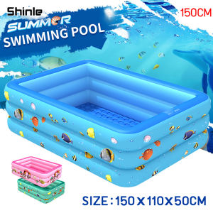 Inflatable Swimming Pool for Kids 3 LAYERS Rectangular Family Size Adult Outdoor Thickened Inflatable Pool