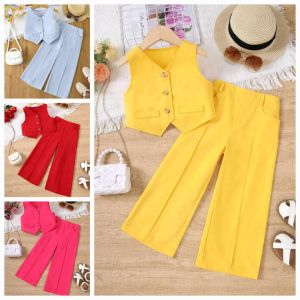 helen Best Seller Casual Sleeveless Vest  and Pants  for Girl  Teen-ager Tween Set Terno  - best seller - good quality - super kapal ng tela - trending  - 100 percent cotton - mall quality - Top pick  - madaling maubos - trending  - made of imported fabri