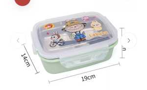 Kotak Makan Anak Sekolah Kantoran 2 Sekat Stainless Steel Labubu / Kotak Makan stanless Tahan Panas