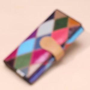 Womens Leather Wallet with Coin Pocket – Stylish Patchwork Clutch Purse for Cards Cash & Coins – Fashionable Womens Purses & Handbags