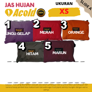 Jas Hujan Anak ACOLD KIDS ANOA Original Size XS Bahan Taslan