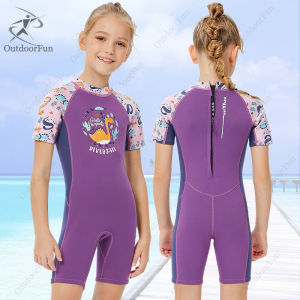 2.5MM Neoprene Wetsuit for Kids Children Surfing Diving Suit Long Sleeves Girls Swimwear