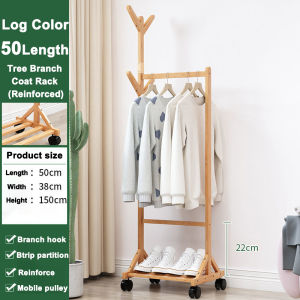 AF HOME Clothes Rack Organizer Bamboo 66/86/116cm Wood/Brown Foldable With Storage Space Clothes Hanger Clothes Rack Retractable
