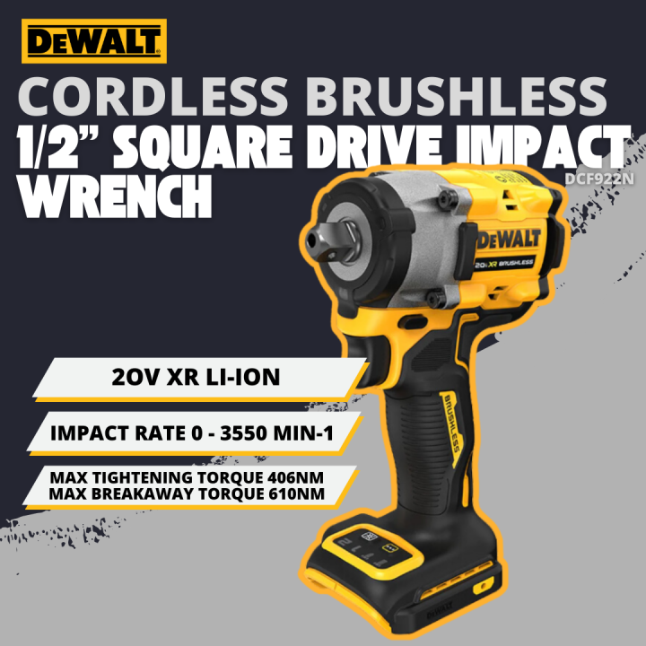 DEWALT 18V XR Brushless Kompakter 1/2"-Schlagschrauber Mit
