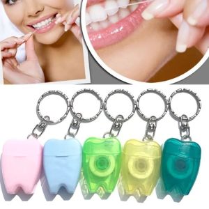 Dental Floss Keychain Oral Hygiene Floss Teeth Cleaning Oral Care Slim 15mm Waxed Mint Flosser