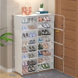 HOMIX Rak Sepatu Tertutup Shoe Box Storage Anti Debu 4/6/8 Layer Rak Sepatu Minimalis Kotak Sepatu Portable