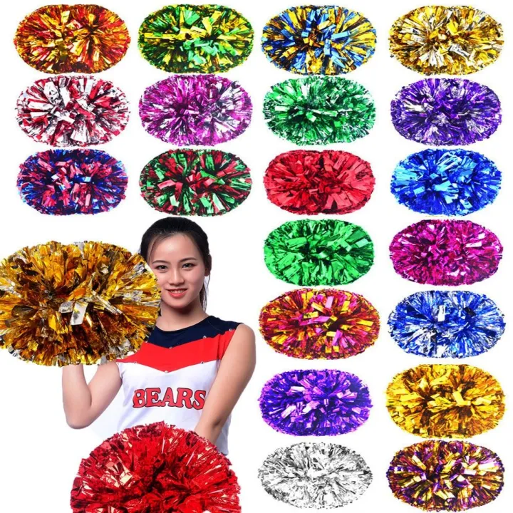 SJJL Kiểu nhẫn ngón tay Tay cầm lỗ đôi Hoa thi Cheerleader Pom Poms ...