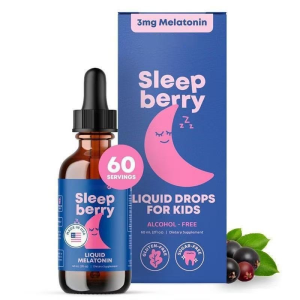 Sleepberry Kids Liquid Melatonin Drops 3mg Melatonin Support Kids Night Sleep Sugar & Alcohol Free 60ml / 60 Servings