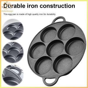 7 Hole Kitchen Cooking Ham Pan Cast Iron Non-Stick Egg Frying Pan Omelet Pancake Breakfast Maker for Gas Stove Induction
