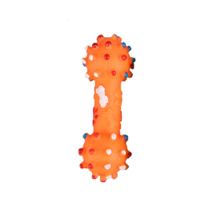 Pet Kids Dog Toy Dumbbell Chew Toy Dumbbell Crinkly Noise Maker Rubber Plaything Interactive Play Toy