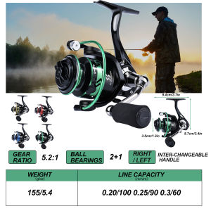 Sougayilang รอกสปินนิ่งซีรีส์10004 สี พร้อมถ้วยลวดโลหะ พร้อมที่จับทำจาก EVA สำหรับตกปลาน้ำจืดและทะเล อุปกรณ์ตกปลา