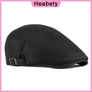 Heabety  1Pc Mens Casual Hat Berets Caps For Spring Summer Autumn Flat Cap Breathable Mesh Cap Flat Peaked Beret Hats Golf Hat