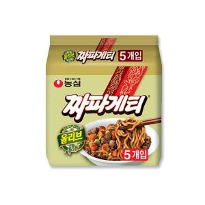 [Original] 짜파게티올리브 Nongshim Chapagetti (บะหมี่กึ่งสำเร็จรูปจาจัง) 140g*5