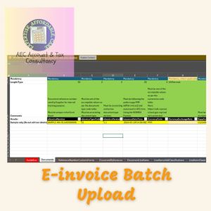 E-invoice Batch Upload Excel Template - upload multiple e-Invoices at once - easy submission