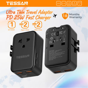 TESSAN Travel Adapter Plug Ultra-Thin Design with USB Ports USB Charger Portable Adaptor