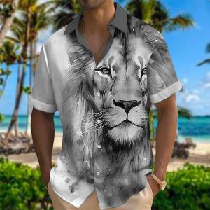ZEEMIN 2024 Eagle 3d Print Street Mens Shirts Hawaiian Shirt Men Daily Tshirt Animal Wolf Casual Shirt For Men Fashion Mens Clothing