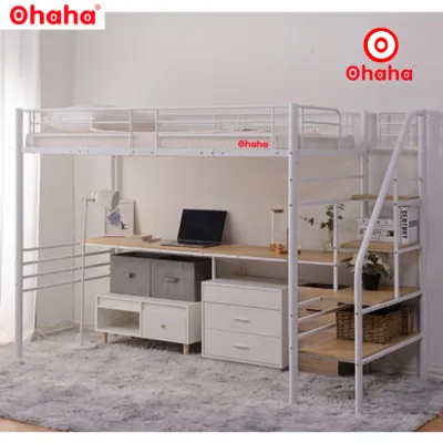 [ Freeship HCM] [ Trả góp 0%] GIƯỜNG TẦNG THÔNG MINH KHUNG SẮT OHAHA CÓ BÀN HỌC - GTS012