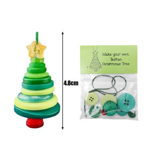 YESPERY Creative Santa Claus Snowman Button Doll Pendant Craft Kits Xmas Tree Hanging Ornament Christmas Decoration