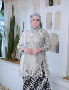 Setelan dan atasan FREE HIJAB Tunik inara bahan tunik tille mutiara payet/Kebaya pesta kondangan elegan