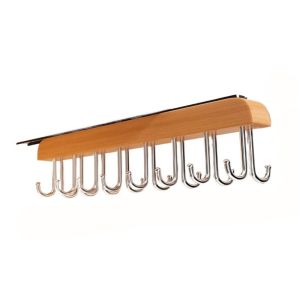 LIFE SHOPS Wall Mounted Retractable Clothes Drying Rack Wood Pull Out Women Storage Bra Hanger Multifunctional Large Capacity Underwear Storage Hanger for Home