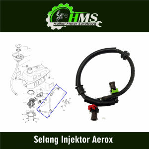 SELANG INJEKTOR AEROX - KABEL SELANG BENSIN INJEKSI YAMAHA AEROX 155 (Panjang 45 cm Ujung Atas Bengkok - Bawah Lurus)