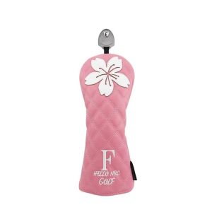 BLACKON Da PU Bọc đầu gậy golf Mẫu hoa anh đào Mềm mại và bền bỉ Bảo vệ gậy golf Phụ nữ Cô gái Hoa hồng Bọc đầu bằng gỗ Đường lái xe cho người lái