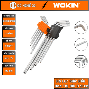 Bộ Lục Giác Đầu Hoa Thị Dài 9 Size Bộ Lục Lăng Đầu Bông Cao Cấp 207909 Wokin Tools chất liệu hợp kim thép cứng cao cấp
