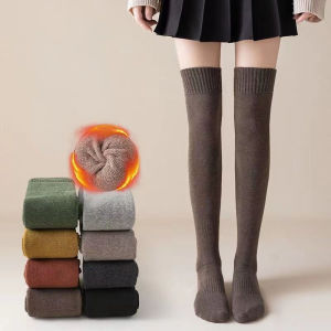 ฤดูหนาวหนาถุงเท้ายาวกว่าเข่าสูงถุงเท้าไม่มีเท้าสำหรับผู้หญิงยาวขาอุ่นความร้อนถุงเท้าสูงต้นขา