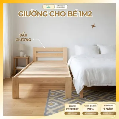 Giường Cho Bé 1m2 – Giường Ngủ Cho Bé Có Thanh Chắn / Cầu Thang | Giường Ghép Gấp Gọn Gỗ Thông Mới